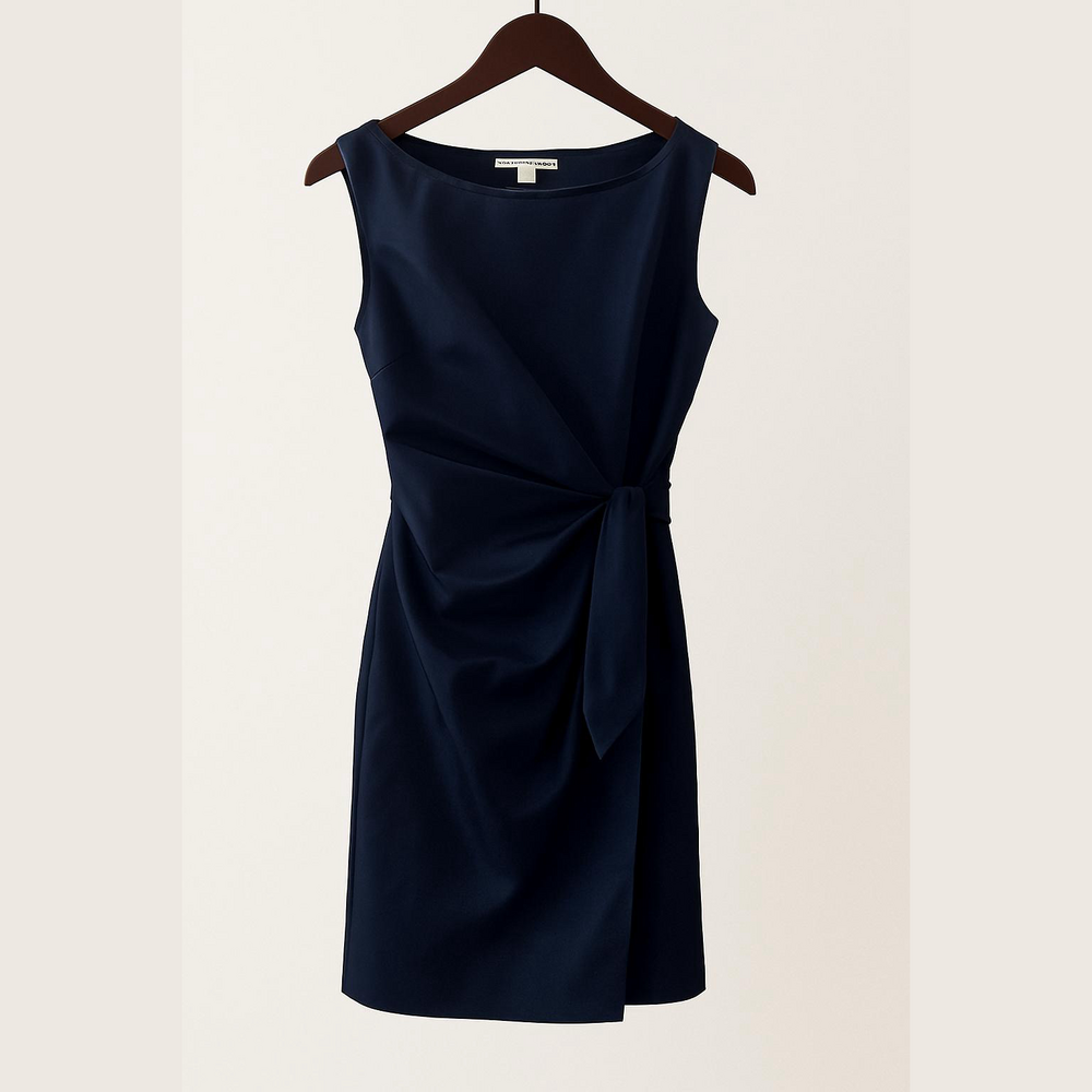 Diane Von Furstenberg Purple Sheath Midi Dress Bateau Neckline